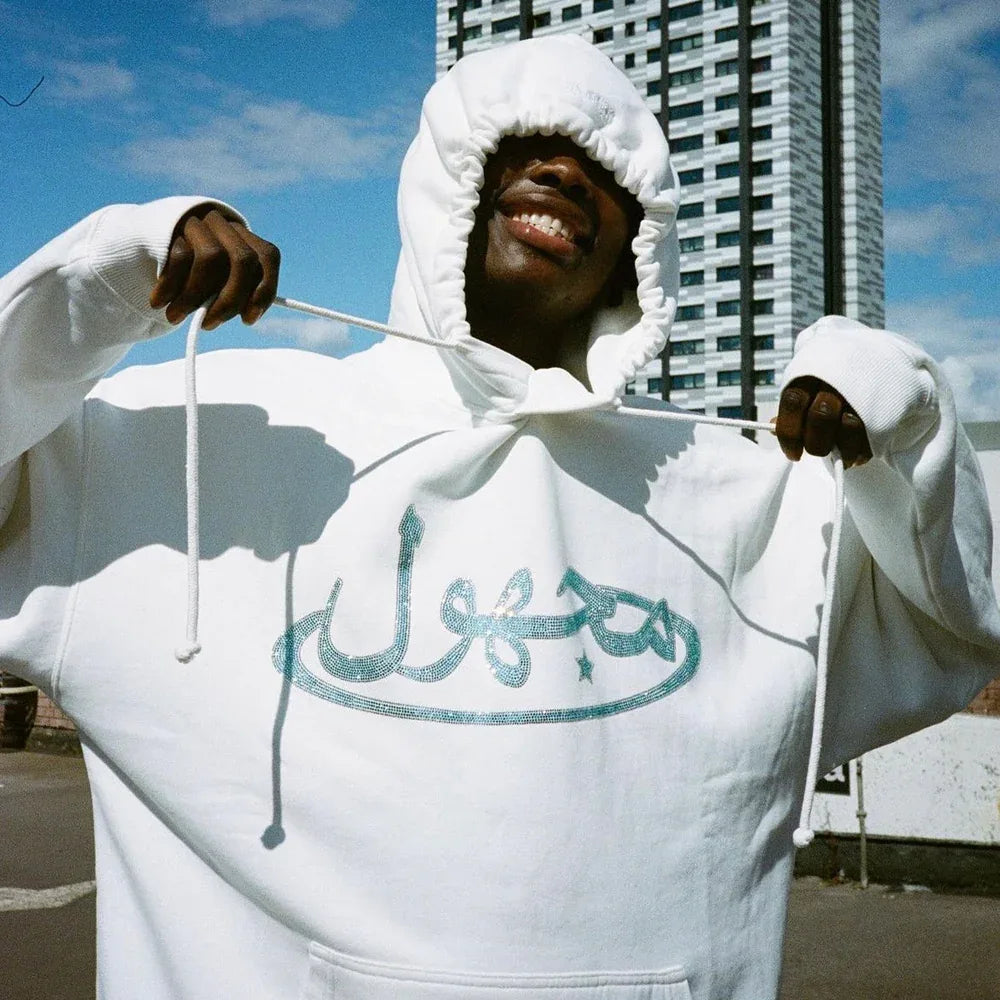 Arabic Logo Rhinestone Hoodie - UNKNOWN LONDON - VENTURER