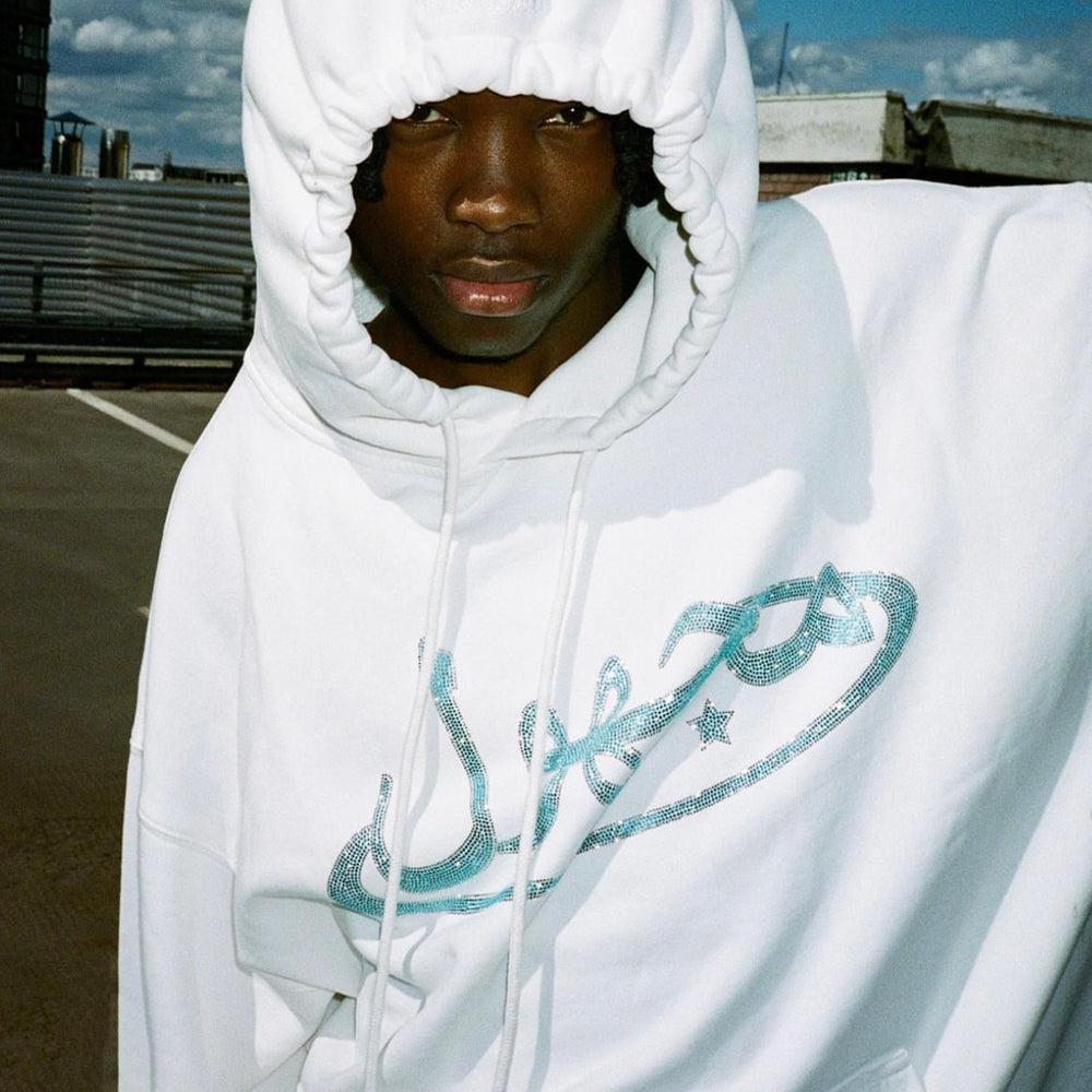Arabic Logo Rhinestone Hoodie - UNKNOWN LONDON - VENTURER