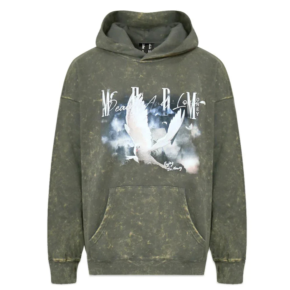 MEDM White Dove Print Hoodie