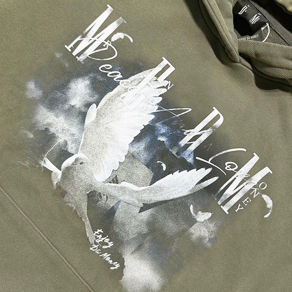 MEDM White Dove Print Hoodie