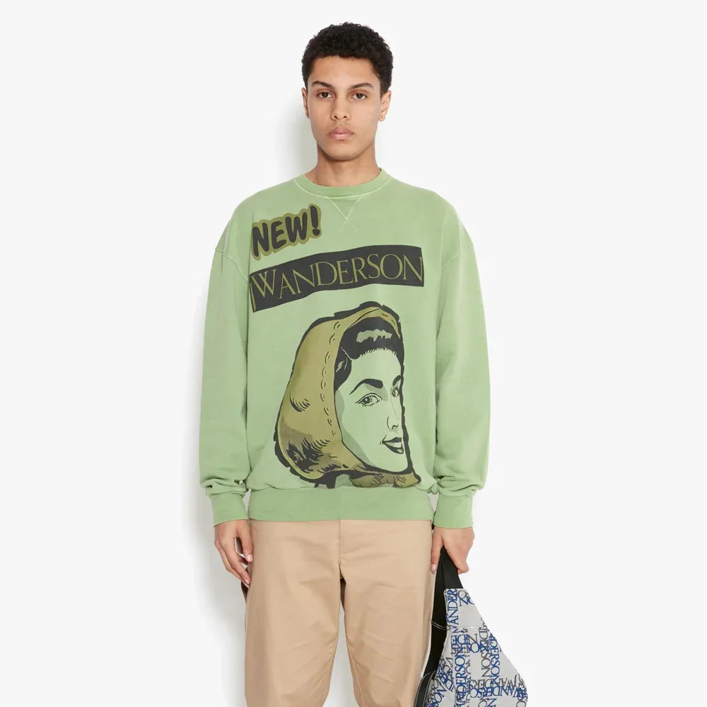 Glamour Bonnet Print Classic Sweatshirt - JW ANDERSON - VENTURER