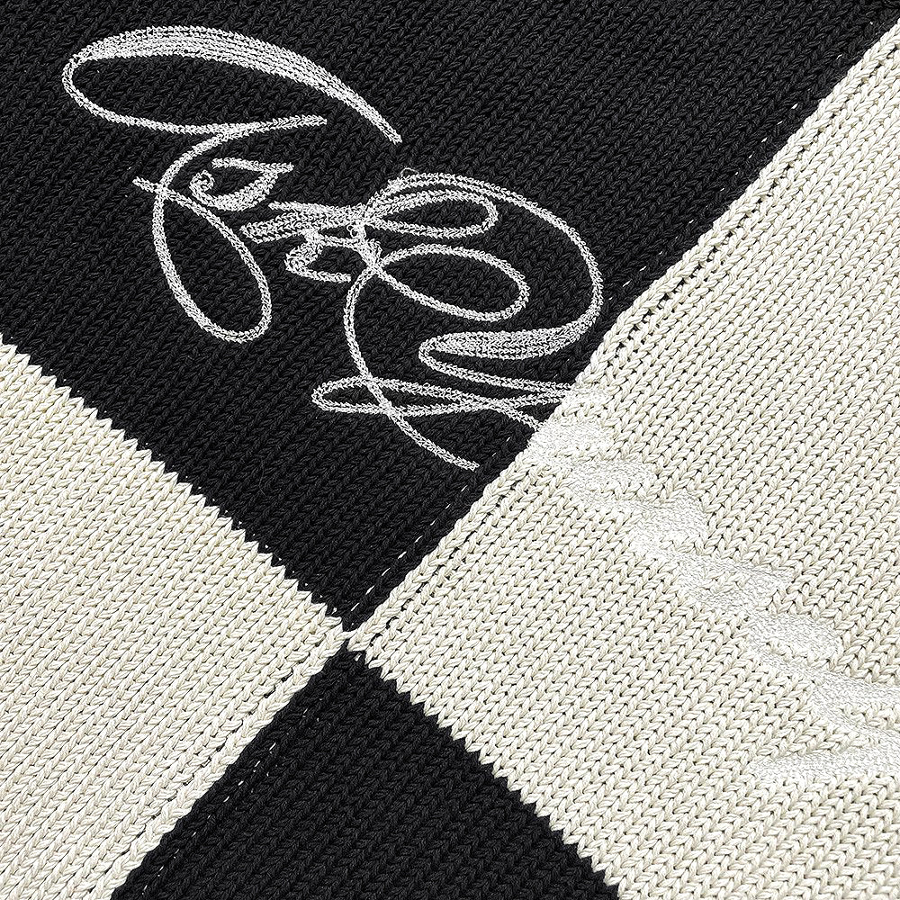 Chunky Checkerd Knit Sweater