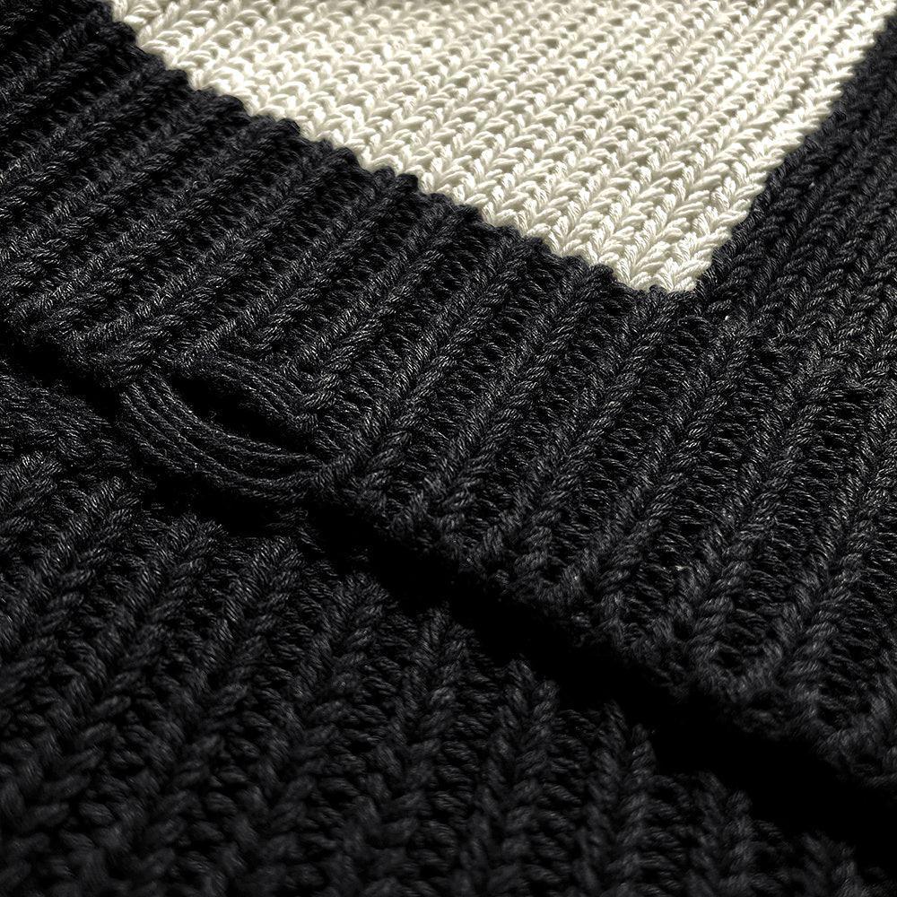 Chunky Checkerd Knit Sweater - ASKYURSELF - VENTURER