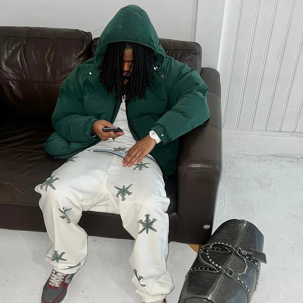 Uniform Rhinestone Puffer Jacket - UNKNOWN LONDON - VENTURER