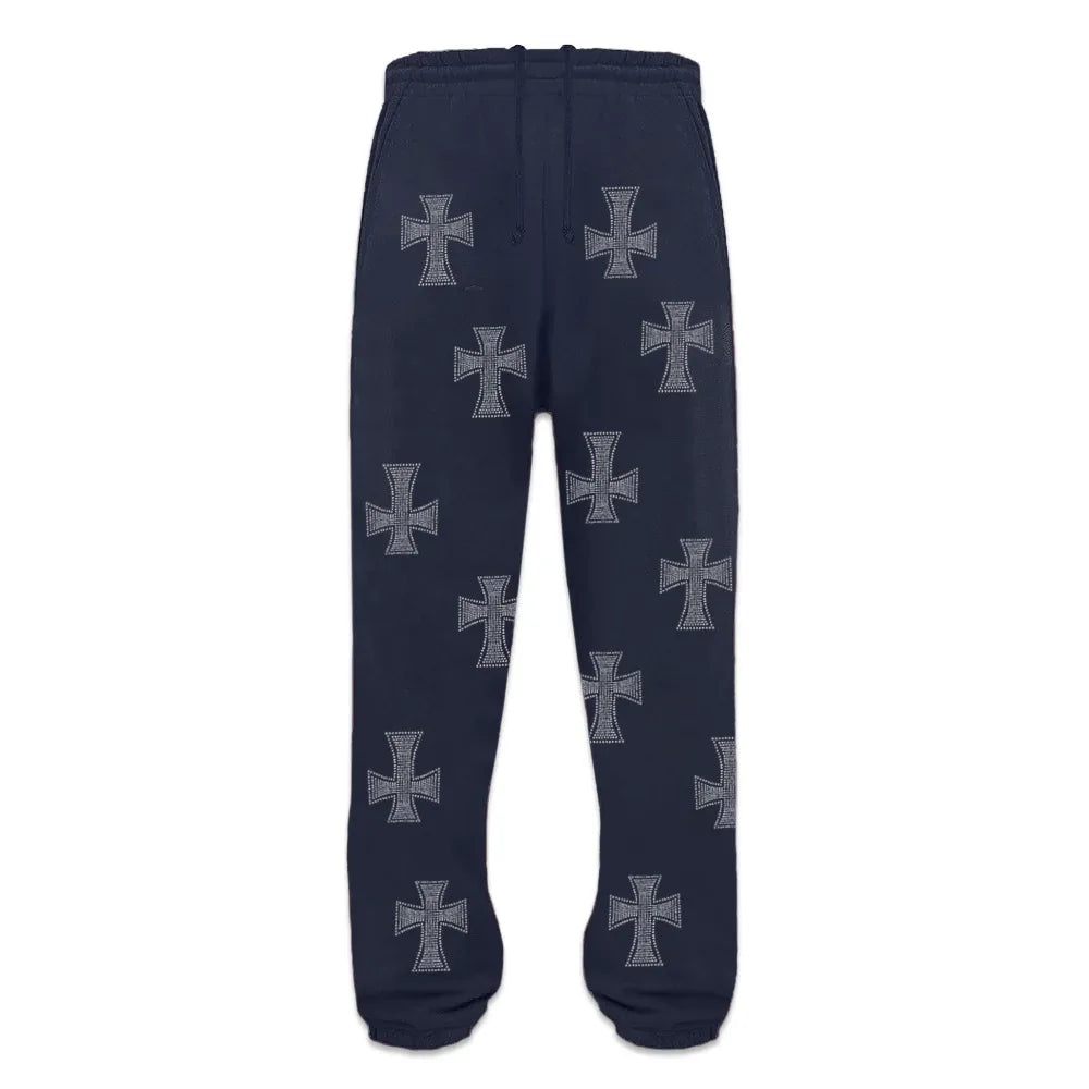 Cross Rhinestone Joggers - UNKNOWN LONDON - VENTURER