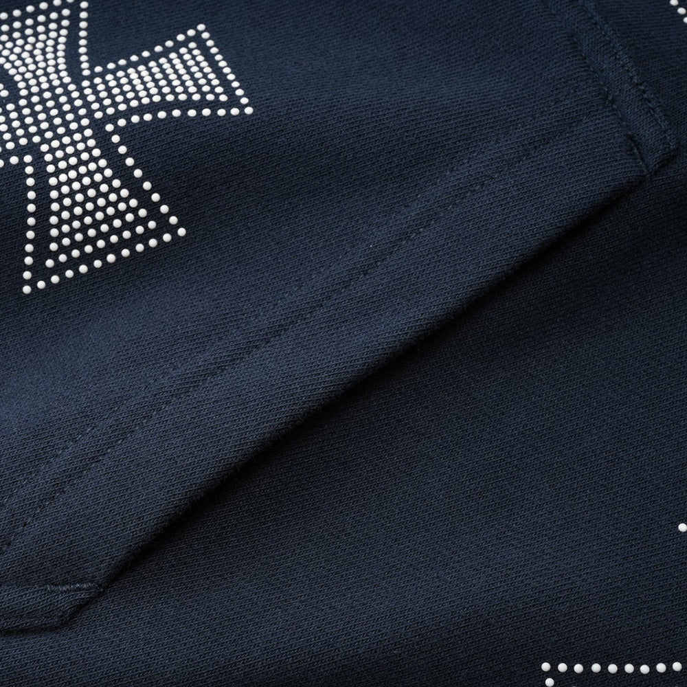Cross Rhinestone Zip Up Hoodie