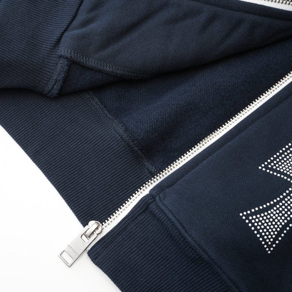 Cross Rhinestone Zip Up Hoodie