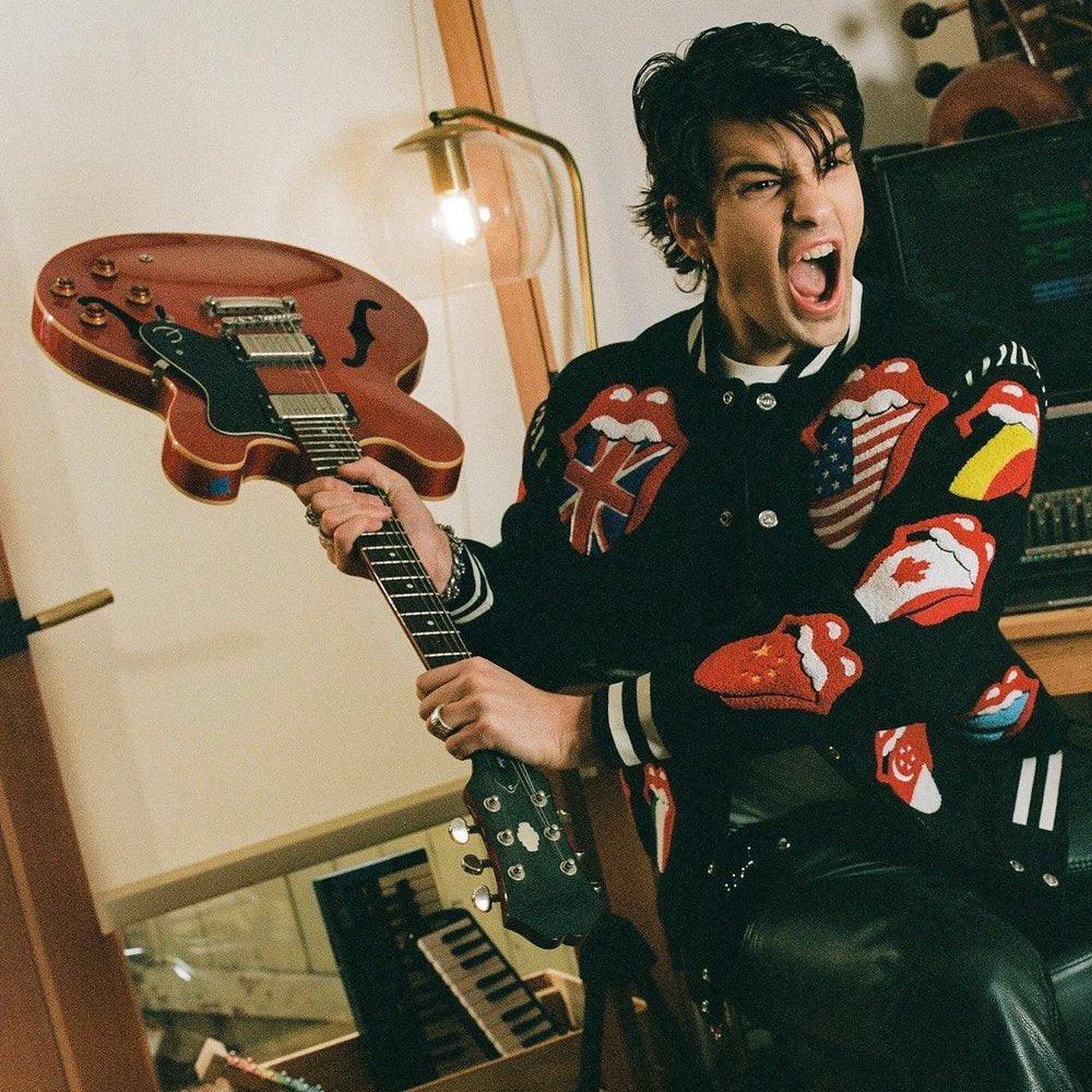 Market Rolling Stones World Flag Varsity Jacket