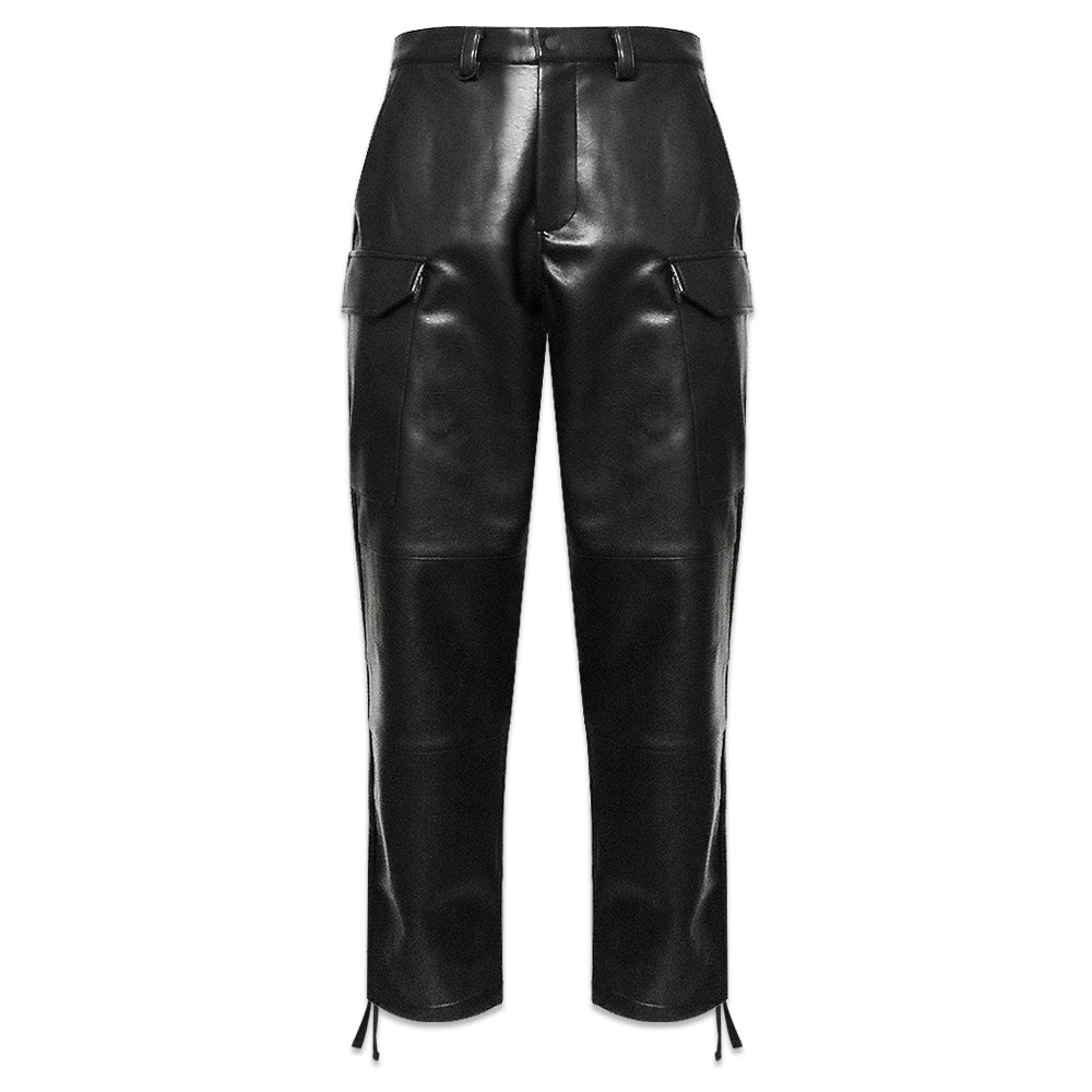 Faux Leather Cargo Pants