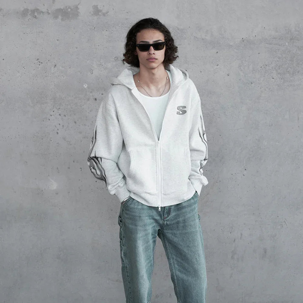 Chrome Flame Zip Hoodie - STAMPD - VENTURER