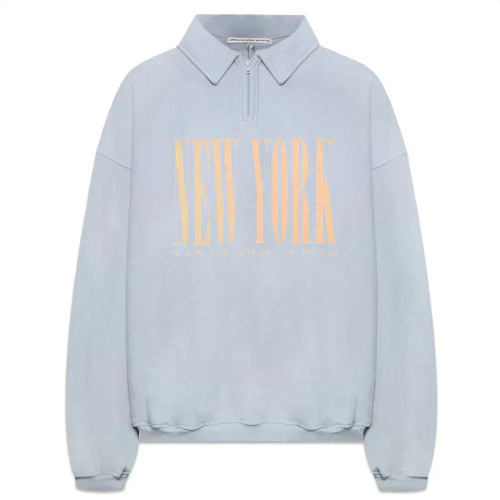 NY Puff Graphic Half Zip Sweatshirt - ALEXANDER WANG - VENTURER