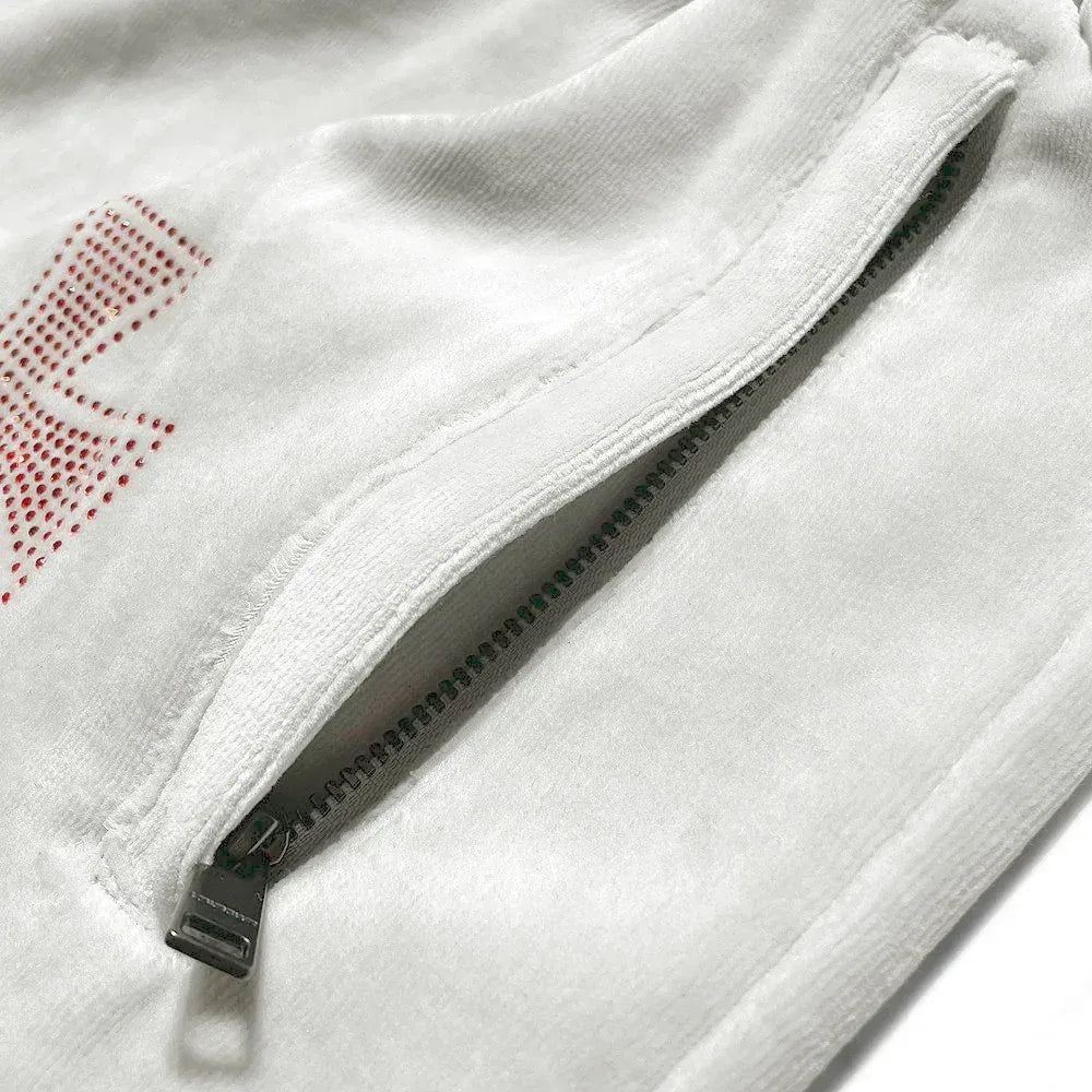 Cross Rhinestone Velour Track Pants - UNKNOWN LONDON - VENTURER