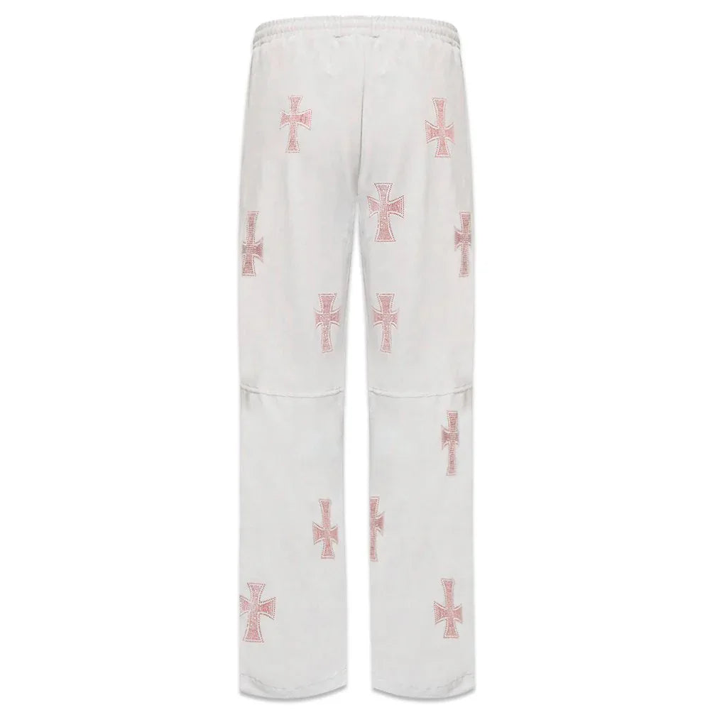 Cross Rhinestone Velour Track Pants - UNKNOWN LONDON - VENTURER