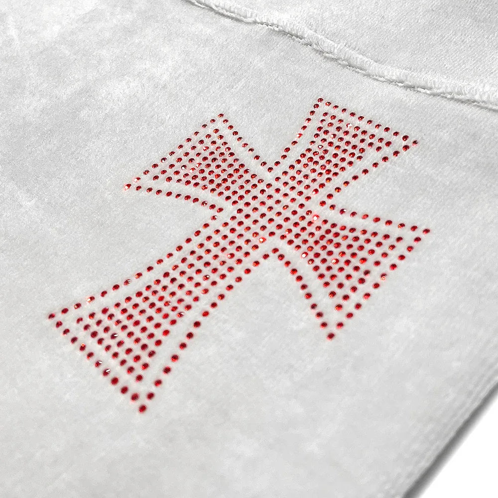 Cross Rhinestone Velour Track Pants - UNKNOWN LONDON - VENTURER