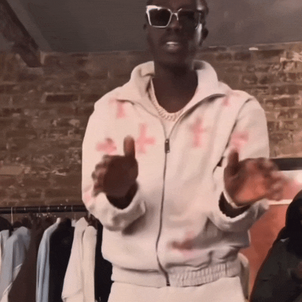 Cross Rhinestone Velour Track Jacket - UNKNOWN LONDON - VENTURER