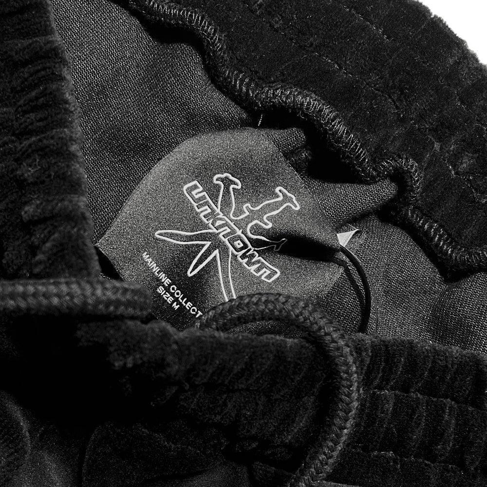 Black Velour Track Pants - UNKNOWN LONDON - VENTURER