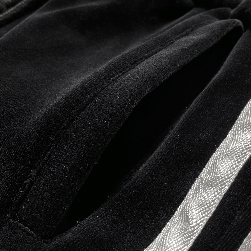 Black Velour Track Pants
