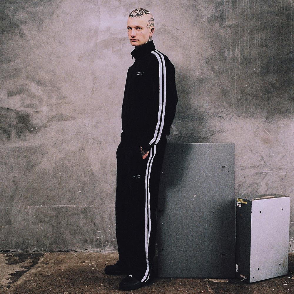 Black Velour Track Pants - UNKNOWN LONDON - VENTURER