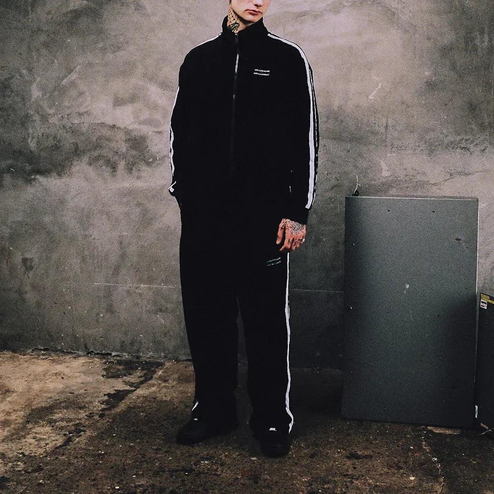 Black Velour Track Pants - UNKNOWN LONDON - VENTURER