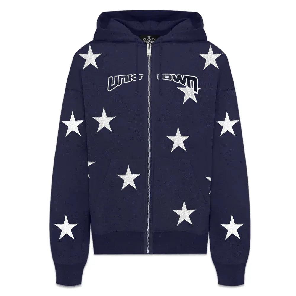 All Over Star Zip Hoodie - UNKNOWN LONDON - VENTURER