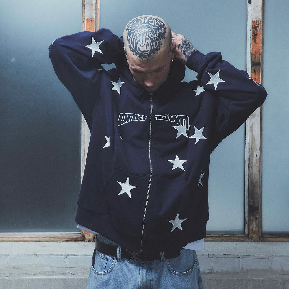 All-Over Star Zip Hoodie