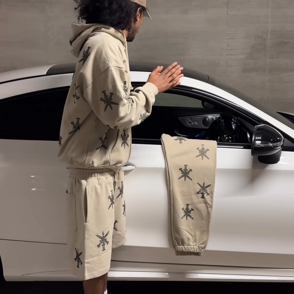 Dagger Rhinestone Zip Hoodie