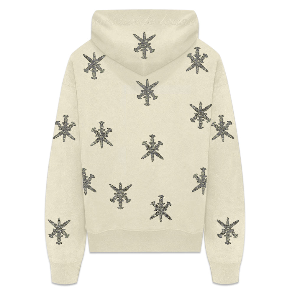 Dagger Rhinestone Zip Hoodie