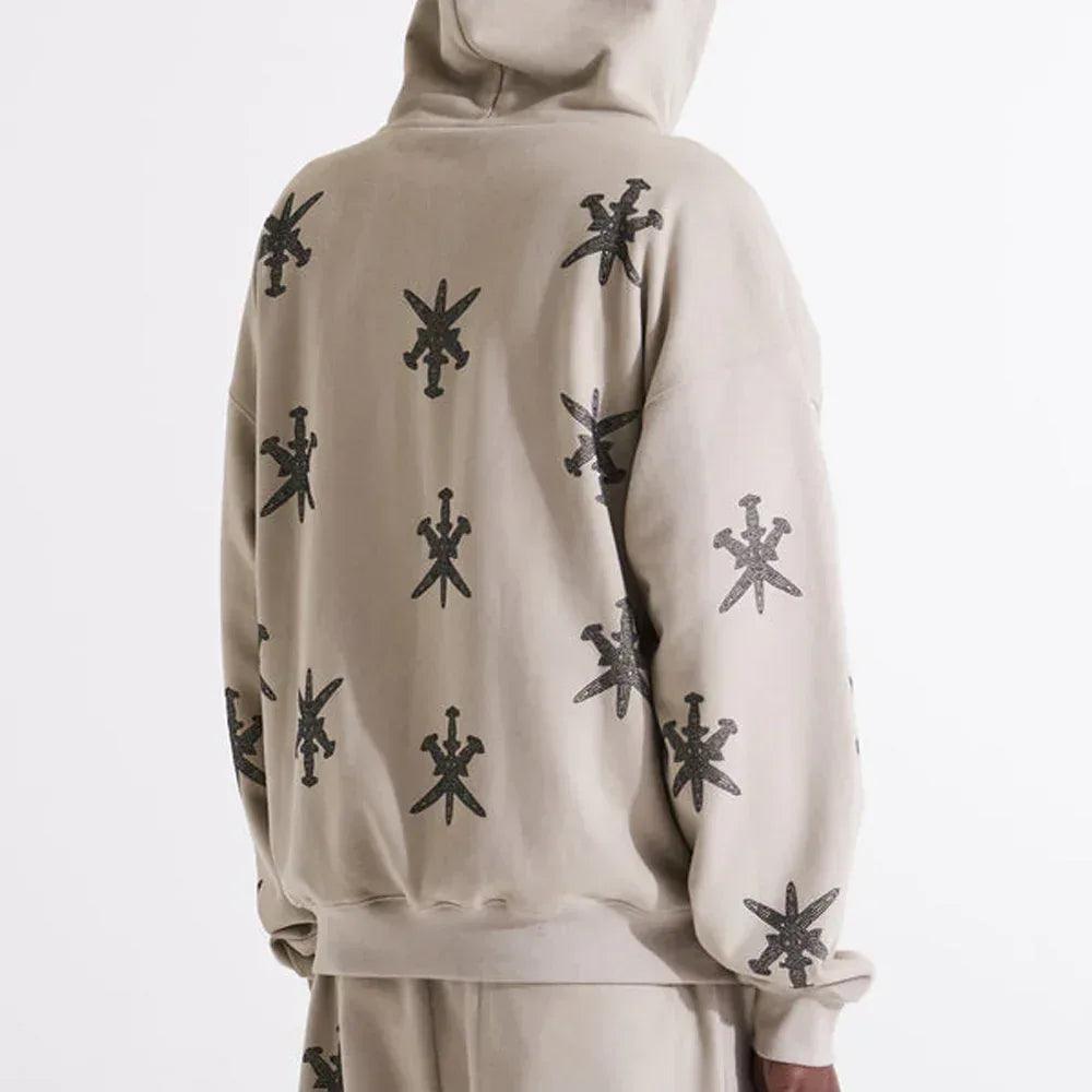 Dagger Rhinestone Zip Hoodie - UNKNOWN LONDON - VENTURER