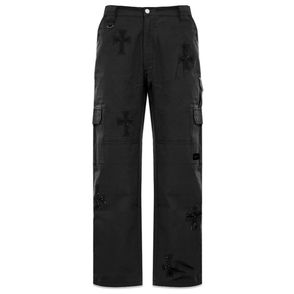 Cross Rhinestone Ripstop Cargo Pants