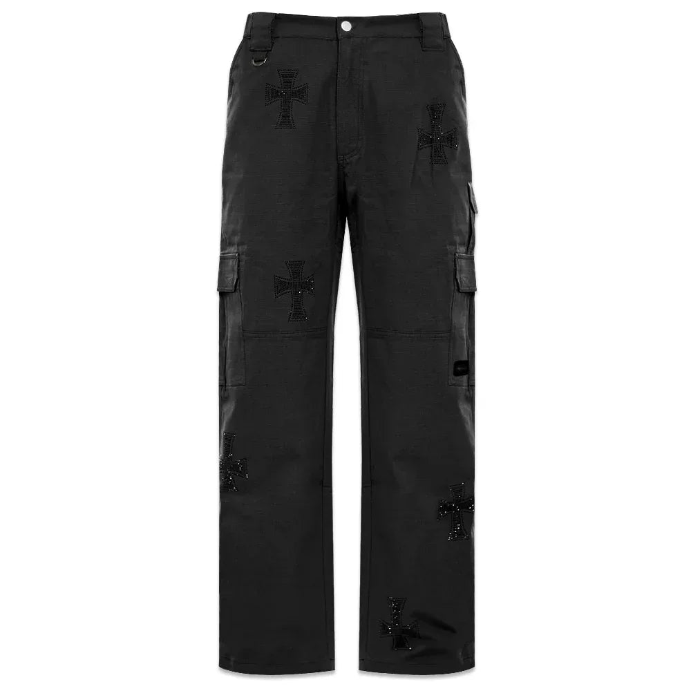 Cross Rhinestone Ripstop Cargo Pants - UNKNOWN LONDON - VENTURER