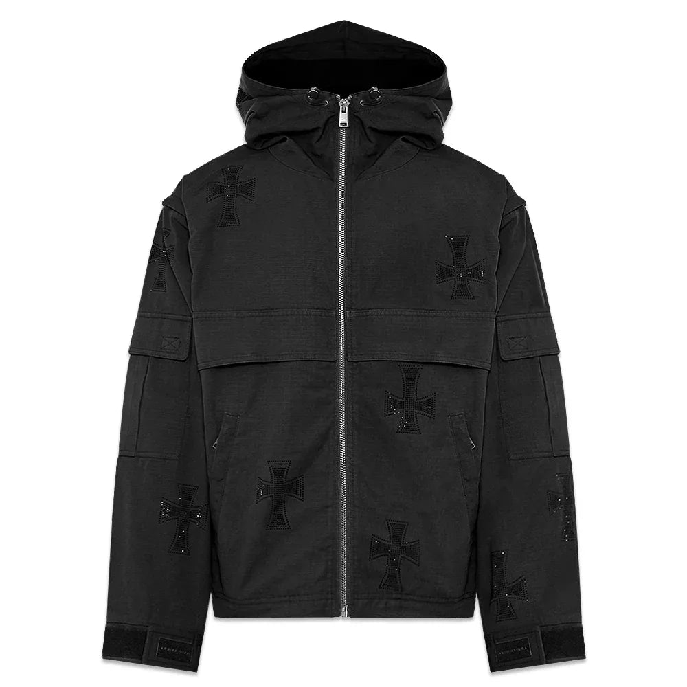 Cross Rhinestone Ripstop Jacket - UNKNOWN LONDON - VENTURER