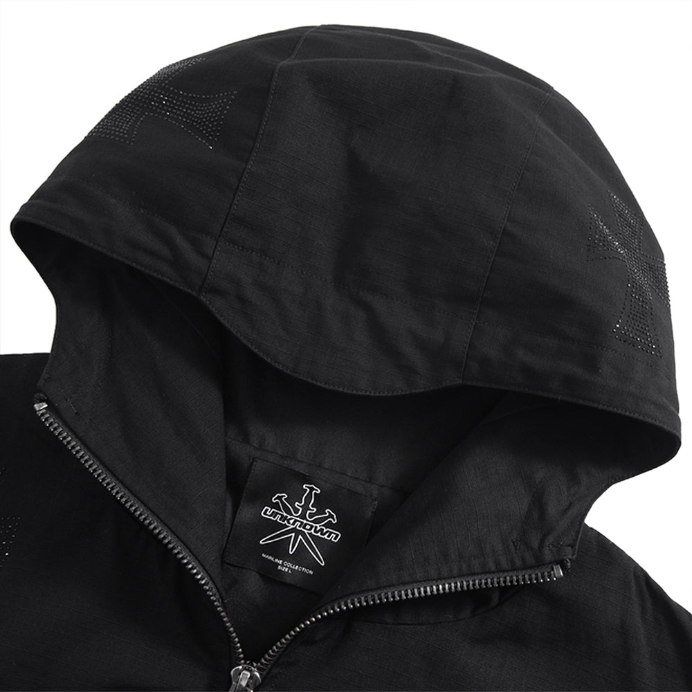 Cross Rhinestone Ripstop Jacket - UNKNOWN LONDON - VENTURER