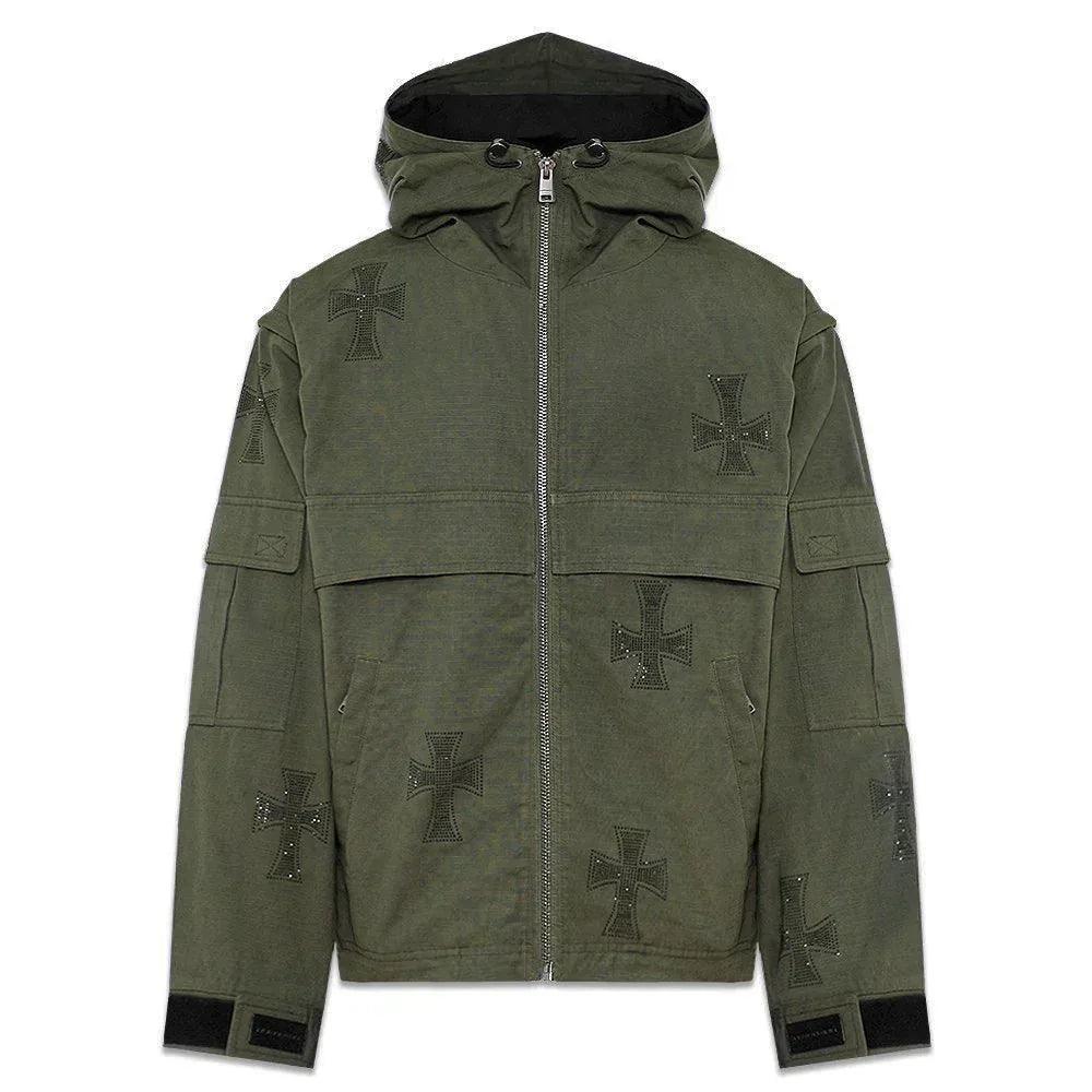Cross Rhinestone Ripstop Jacket - UNKNOWN LONDON - VENTURER