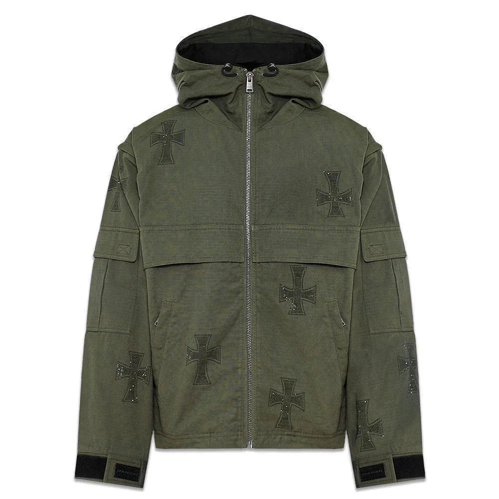 Cross Rhinestone Ripstop Jacket - UNKNOWN LONDON - VENTURER