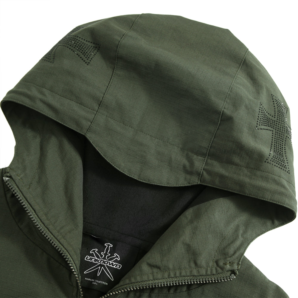 Cross Rhinestone Ripstop Jacket - UNKNOWN LONDON - VENTURER