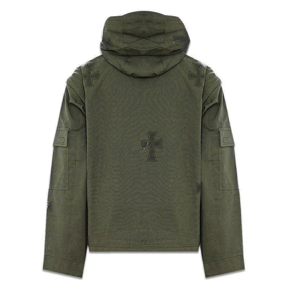Cross Rhinestone Ripstop Jacket - UNKNOWN LONDON - VENTURER