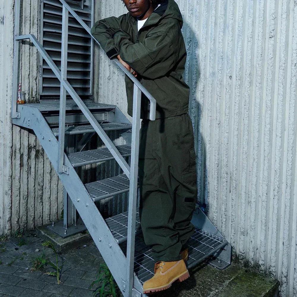 Cross Rhinestone Ripstop Jacket - UNKNOWN LONDON - VENTURER