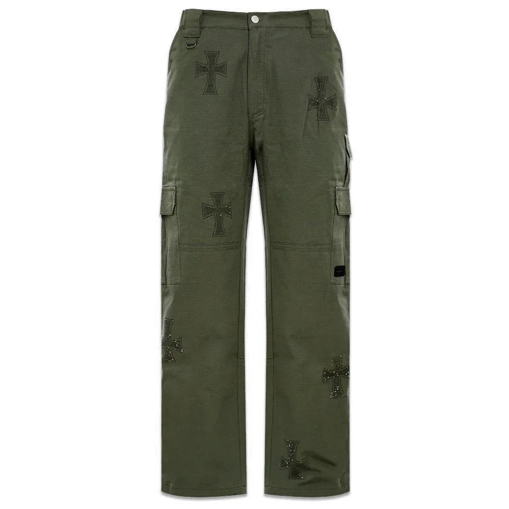 Cross Rhinestone Ripstop Cargo Pants - UNKNOWN LONDON - VENTURER