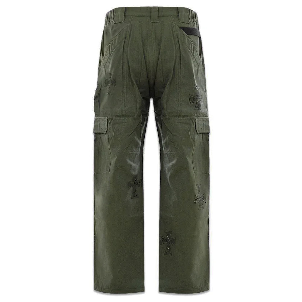 Cross Rhinestone Ripstop Cargo Pants - UNKNOWN LONDON - VENTURER