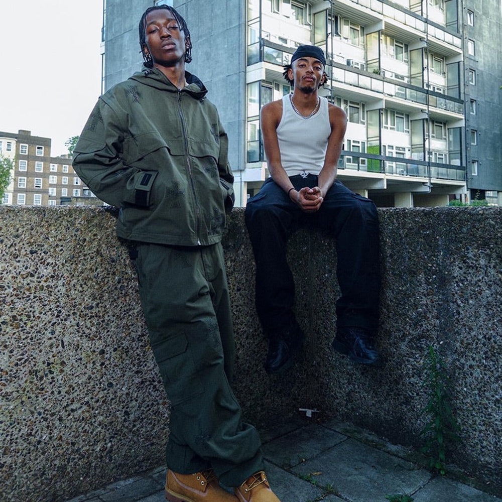 Cross Rhinestone Ripstop Cargo Pants - UNKNOWN LONDON - VENTURER