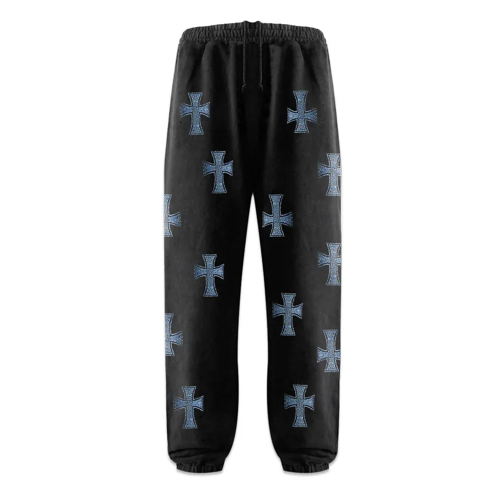 Cross Rhinestone Joggers - UNKNOWN LONDON - VENTURER