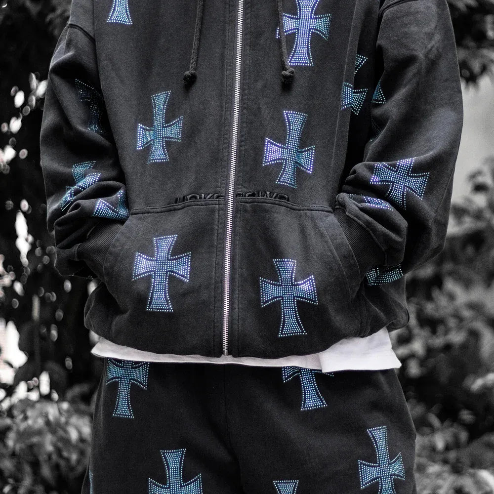 Cross Rhinestone Joggers - UNKNOWN LONDON - VENTURER