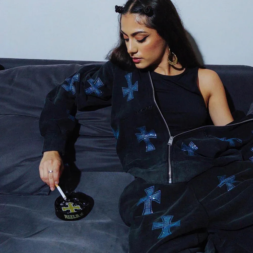 Cross Rhinestone Joggers - UNKNOWN LONDON - VENTURER