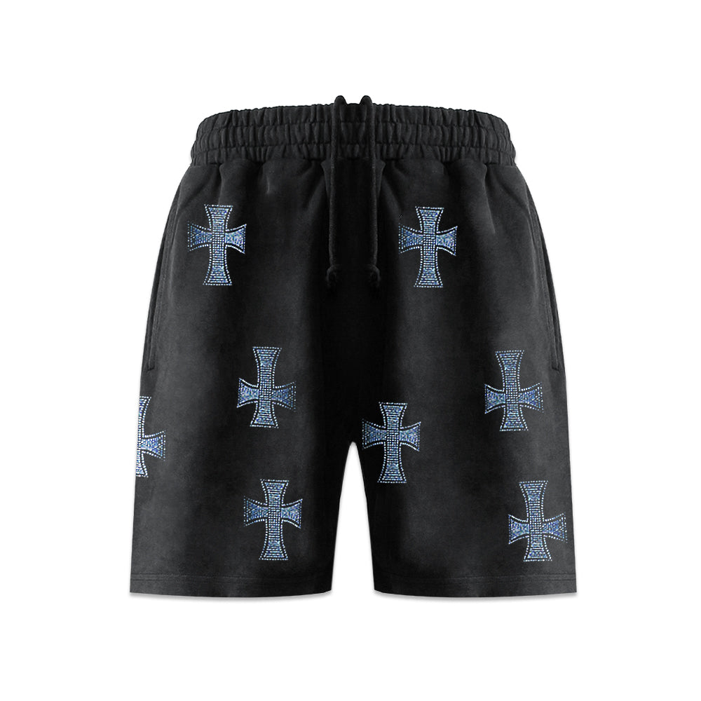 Cross Rhinestone Shorts