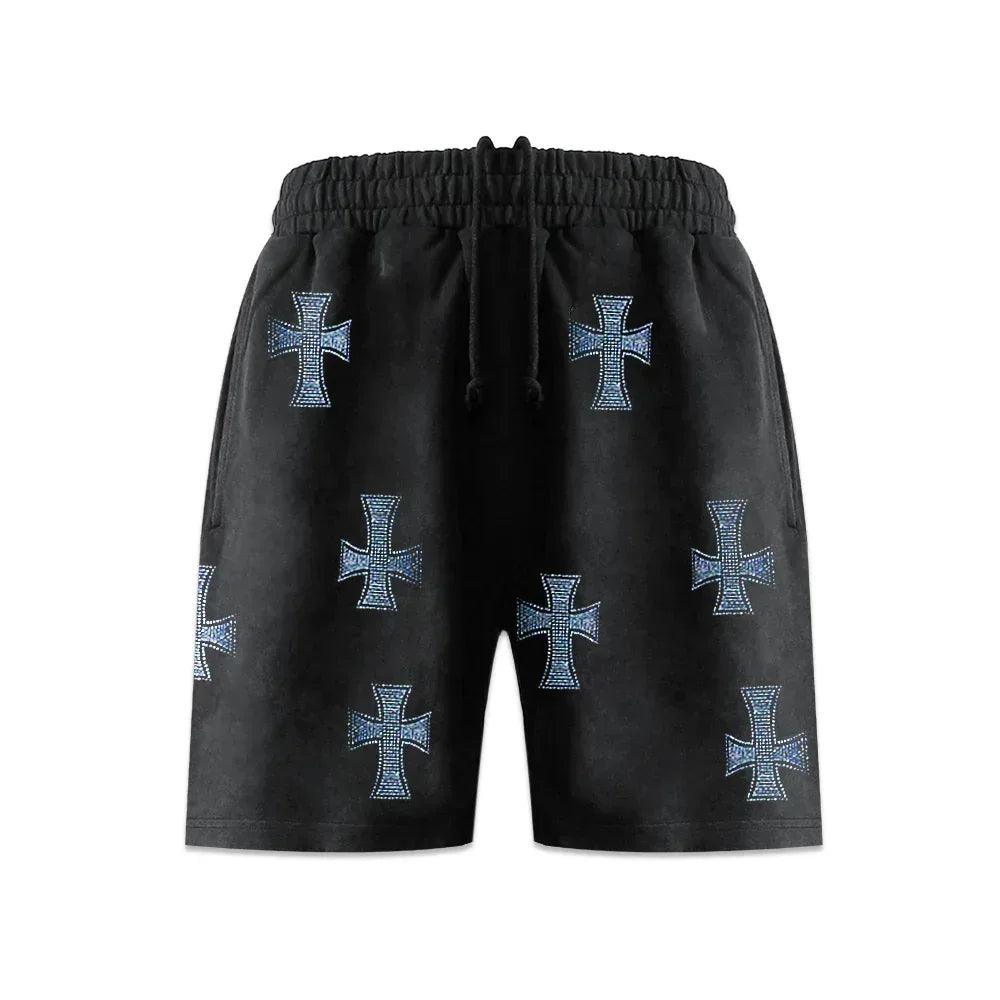 Cross Rhinestone Shorts - UNKNOWN LONDON - VENTURER