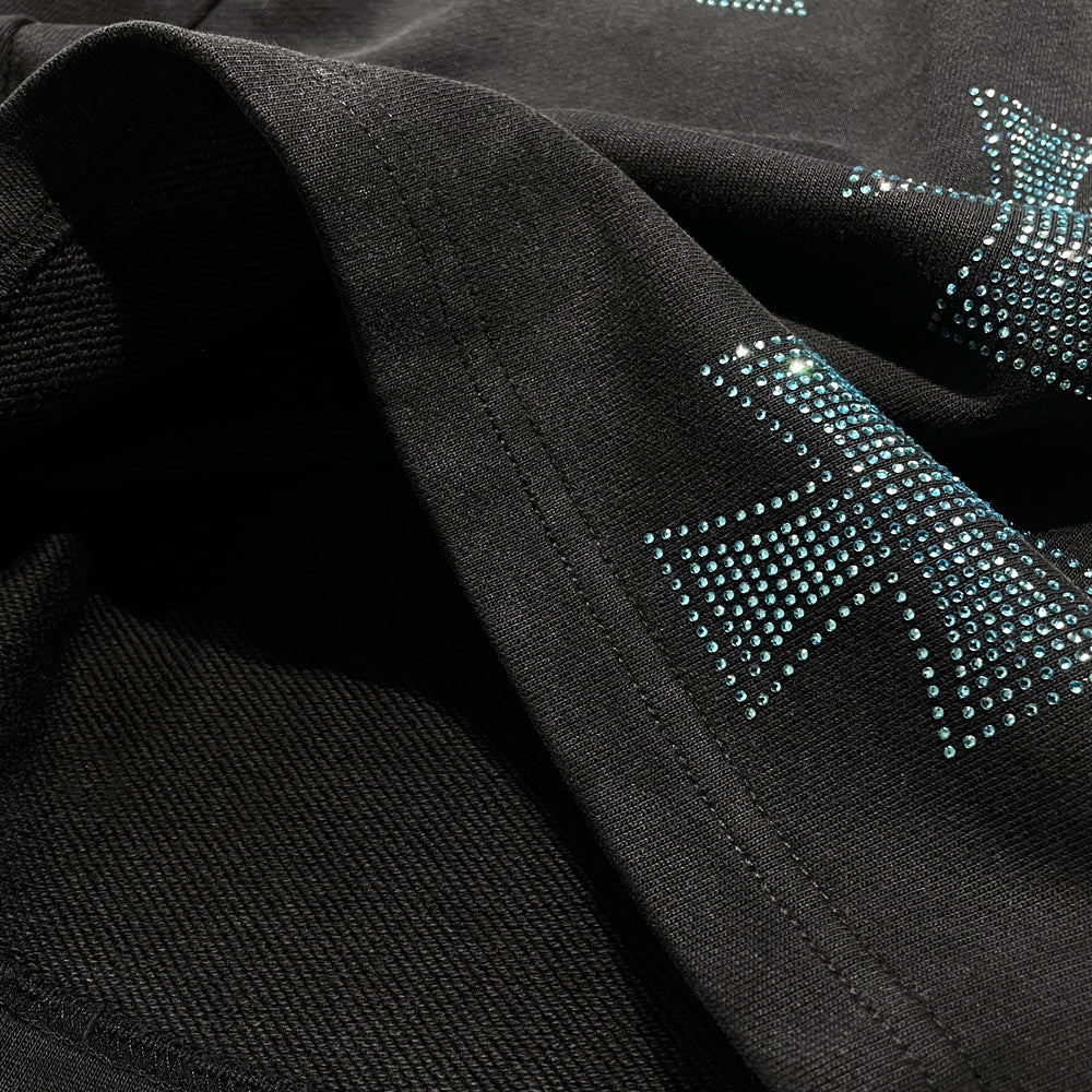 Cross Rhinestone Shorts