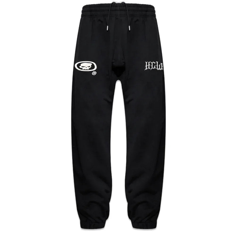 Rhinestone Puff Print Skull Joggers - HEAVEN CAN WAIT - VENTURER