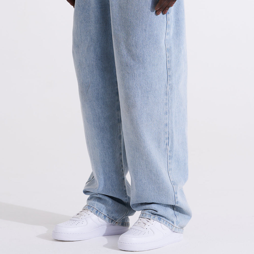 Dagger Embroidery Baggy Denim