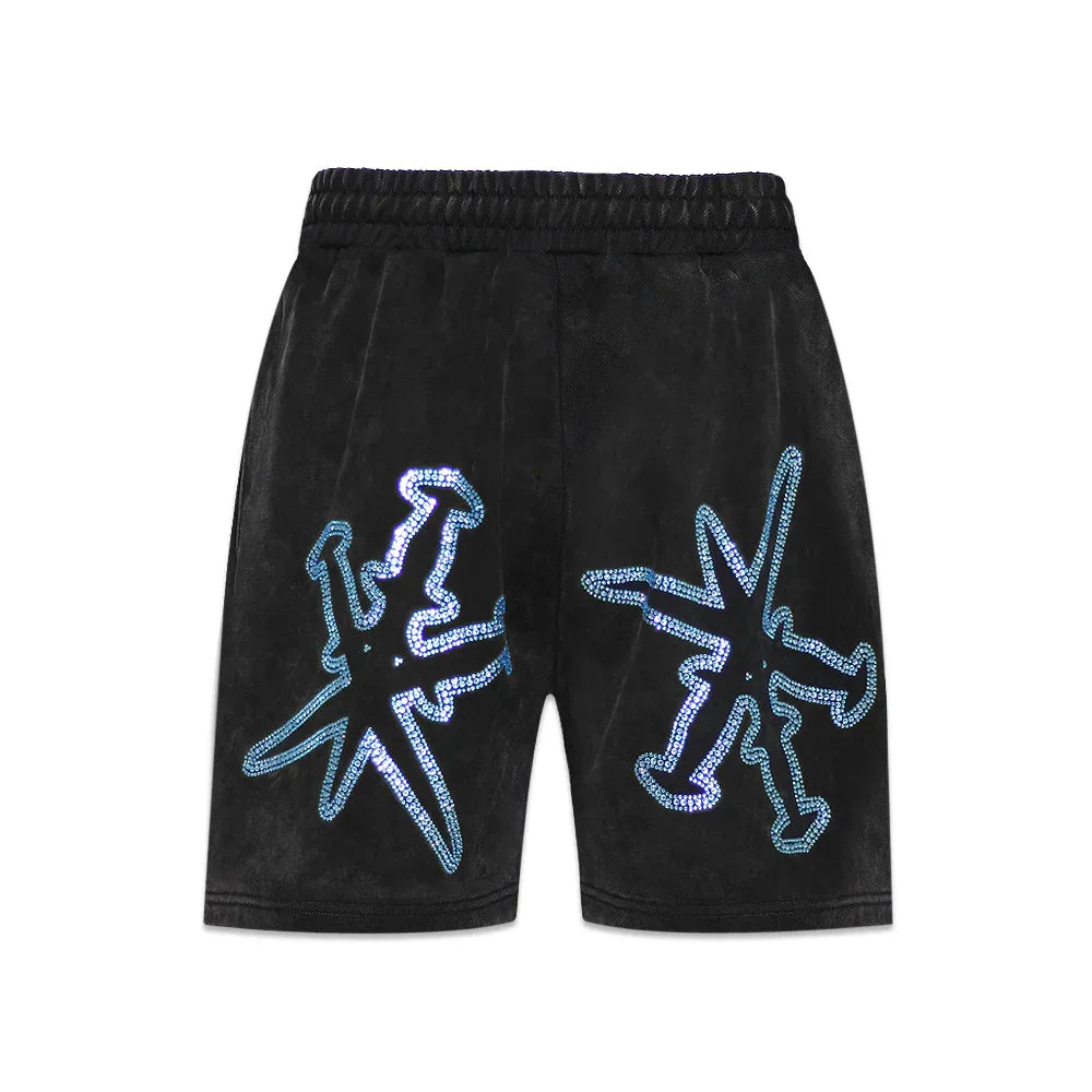 XL Dagger Rhinestone Shorts - UNKNOWN LONDON - VENTURER