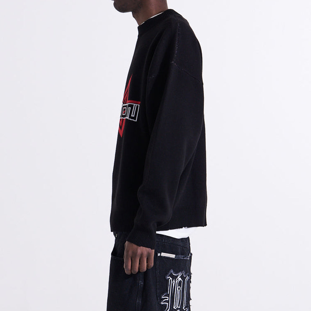 Distressed Logo Knit